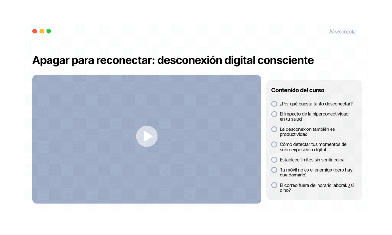 BIENCONECTA - Cursos y microlearnings